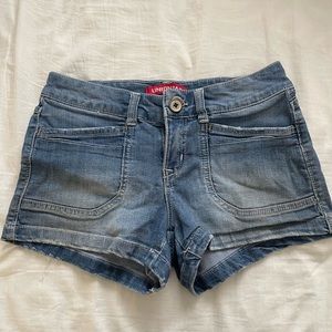 Low rise jean shorts